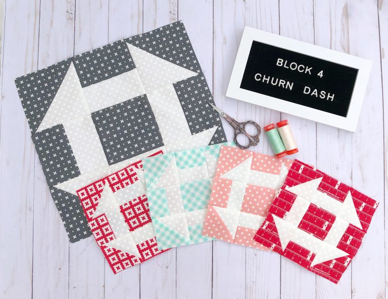 Block 4: Churn Dash- Threadology Quilt Along